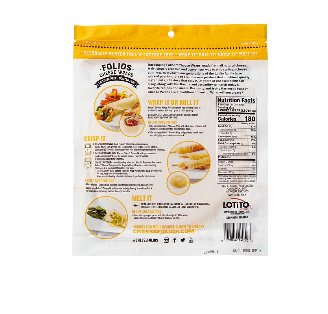 Parmesan Folios Cheese Wraps | Cheese Folios